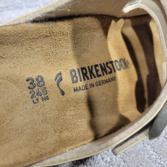 Birkenstock Arizona Size 38 L7 M5 Narrow Golden Birko-Flor Double Strap Sandals - Picture 11 of 11